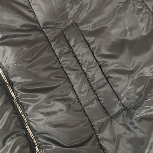 VINCE Knee Length Lightweight Black Zip Up Puffer Jacket Sz L - Picture 4 of 8
